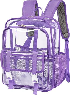 Clear Backpack Clear Bag Stadium Approved Heavy Duty See Through Backpack Waterproof University Transparent Backpack,Light Purple