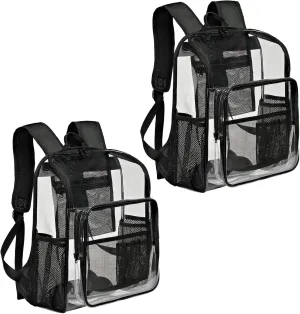 Clear Backpack for Heavy Duty Clear Book Bag with Multi-pockets College See Through Backpack for Sport Events