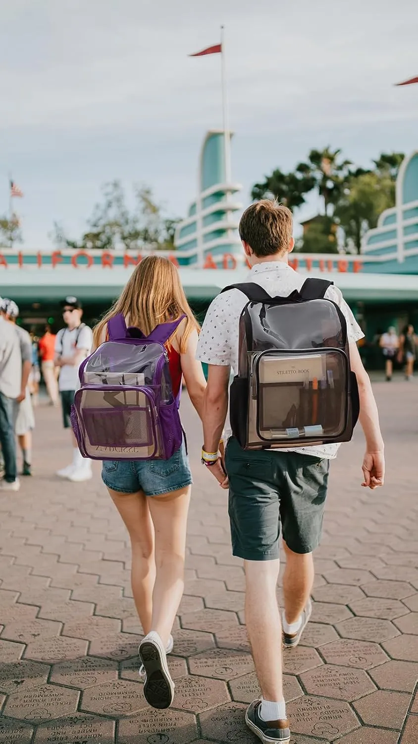 Clear Backpack for Heavy Duty Clear Book Bag with Multi-pockets College See Through Backpack for Sport Events