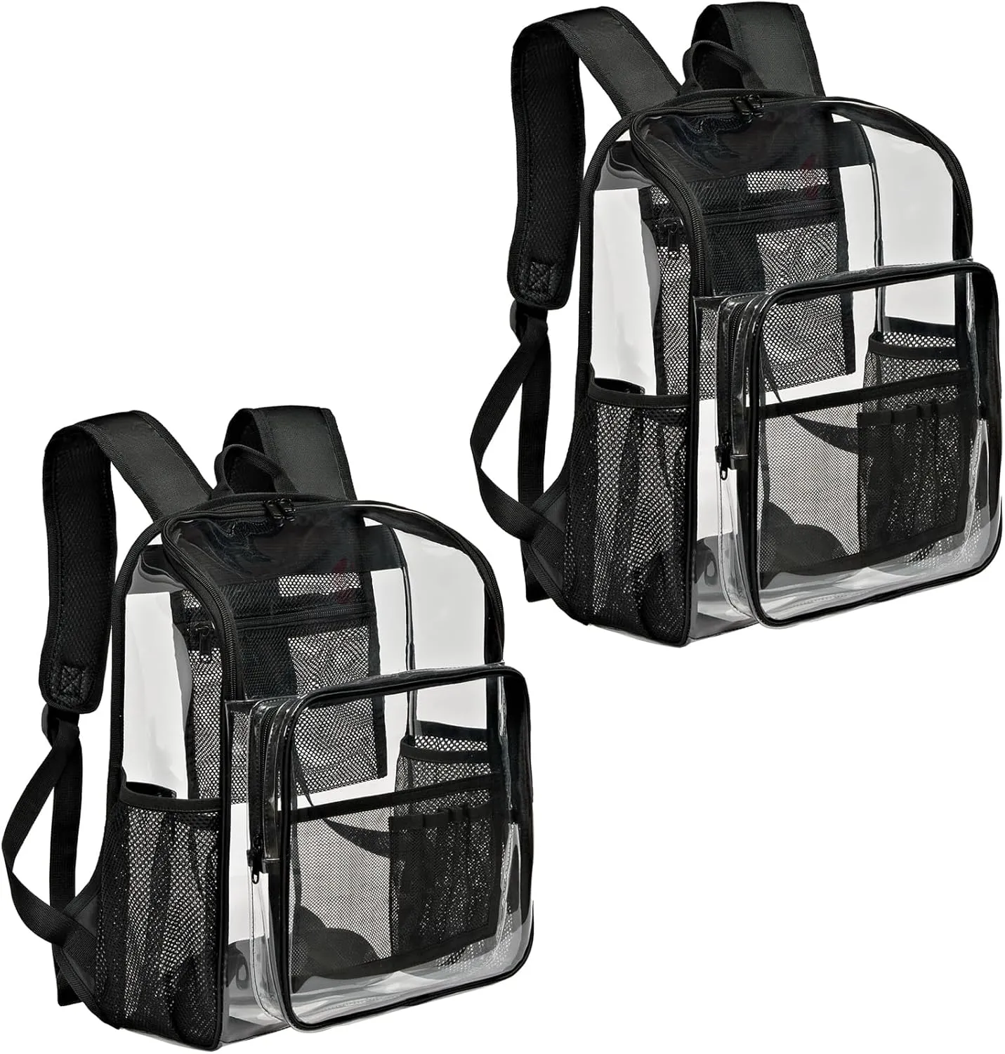 Clear Backpack for Heavy Duty Clear Book Bag with Multi-pockets College See Through Backpack for Sport Events