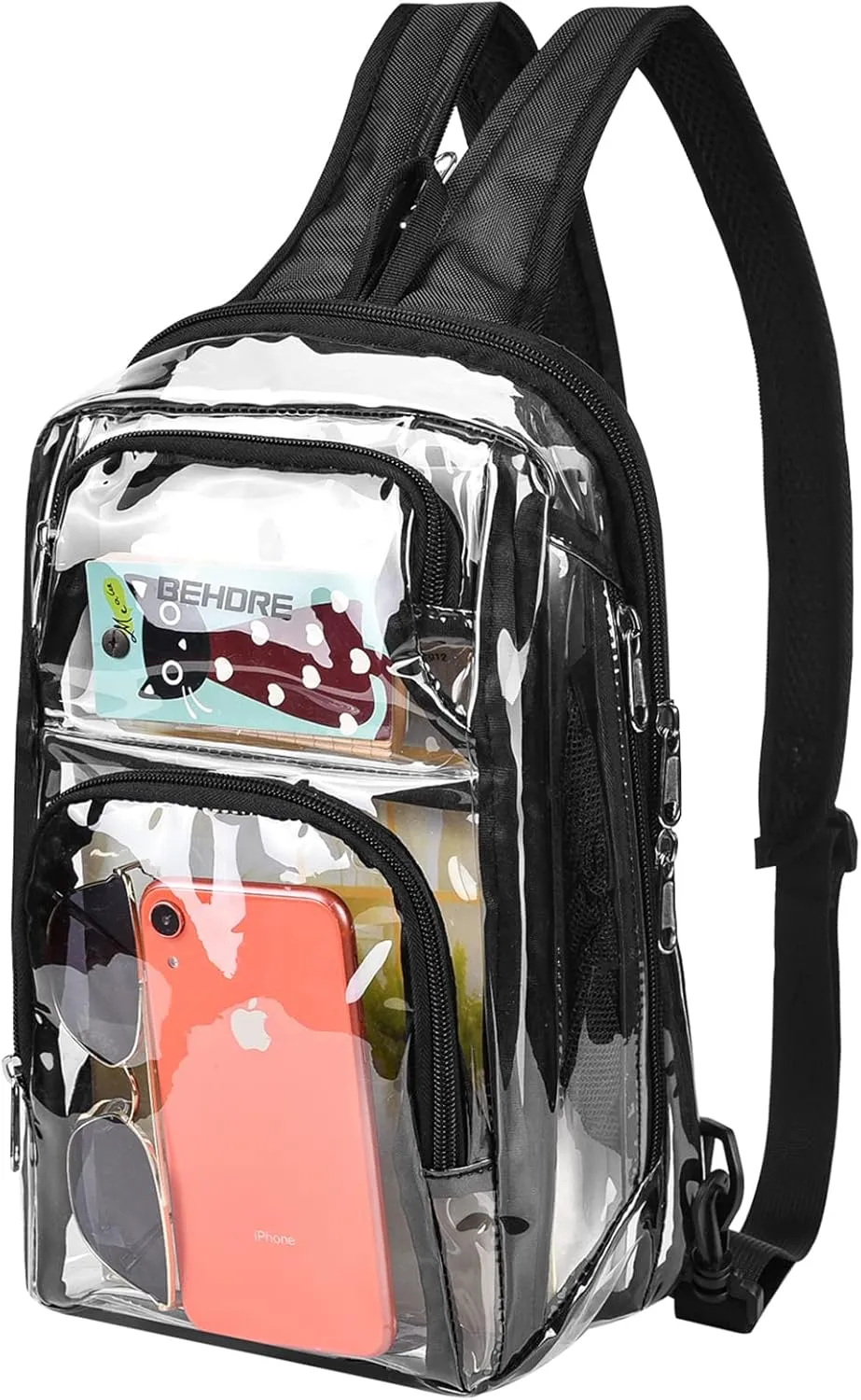 Clear Backpack Stadium Approved with Breathable Shoulder Straps, Clear Sling Bag for Stadium Work Concert Festival