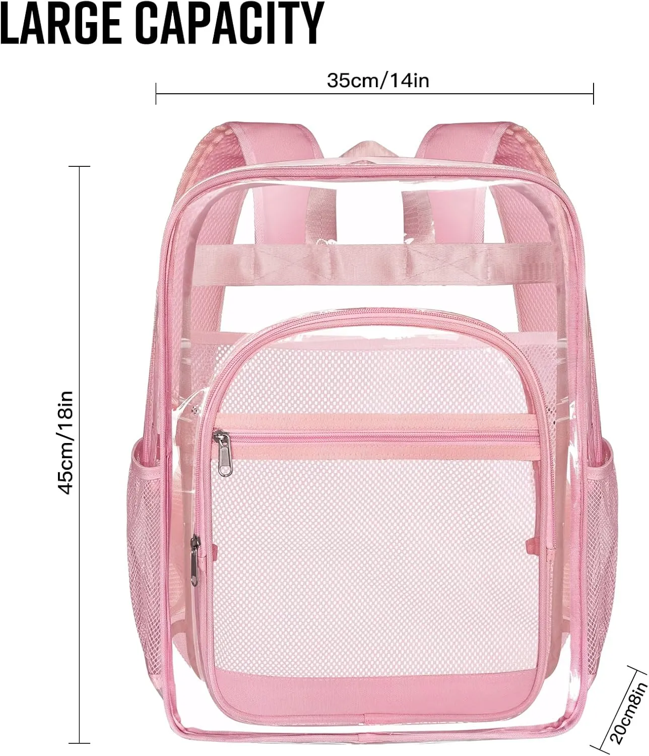 Clear Backpack,Sturdy Shape Heavy Duty Large Clear Backpack for Stadium, Work, Travel