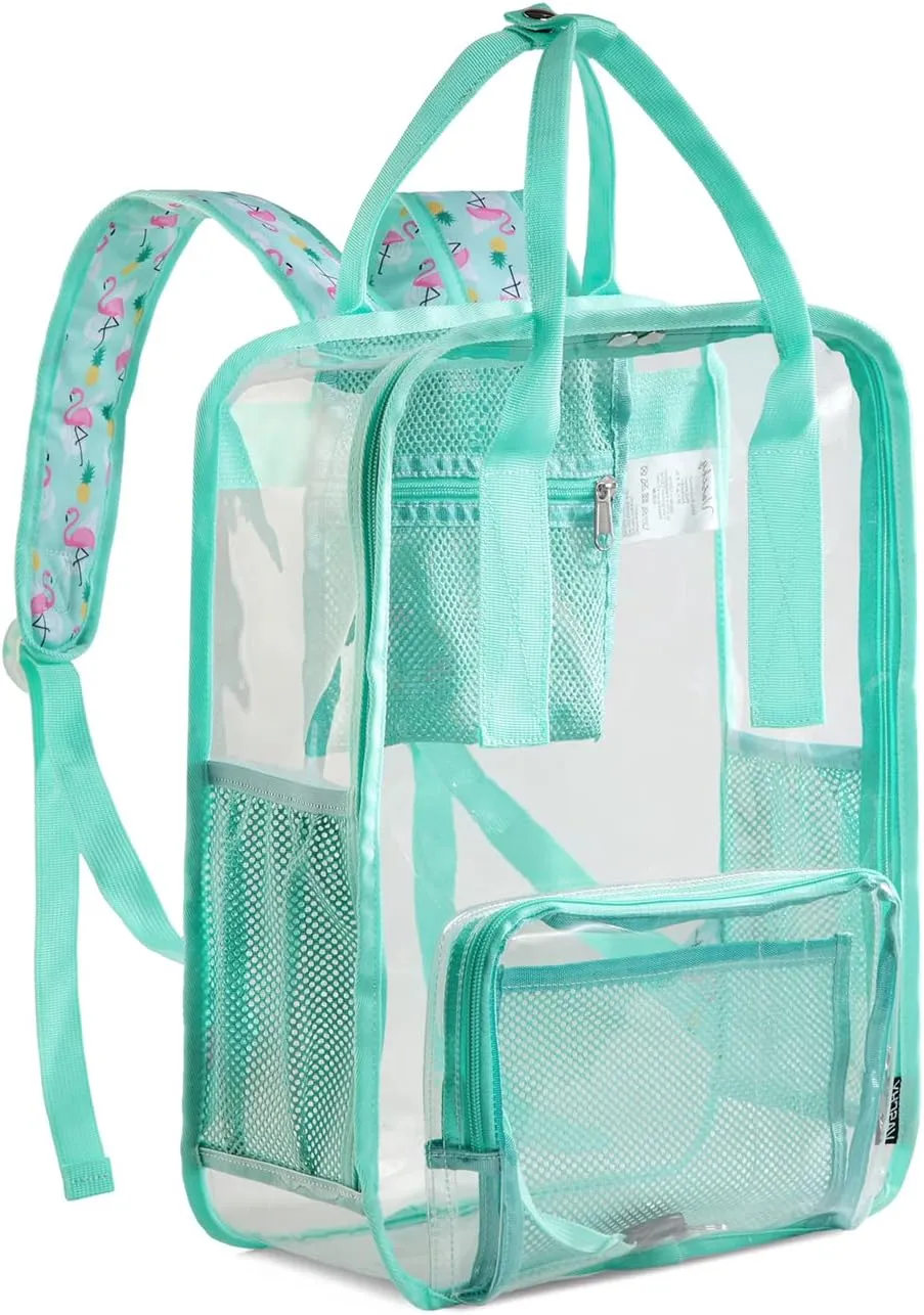 Clear backpack,VASCHY HeavyDuty Transparent See Through School Backpack BookBag