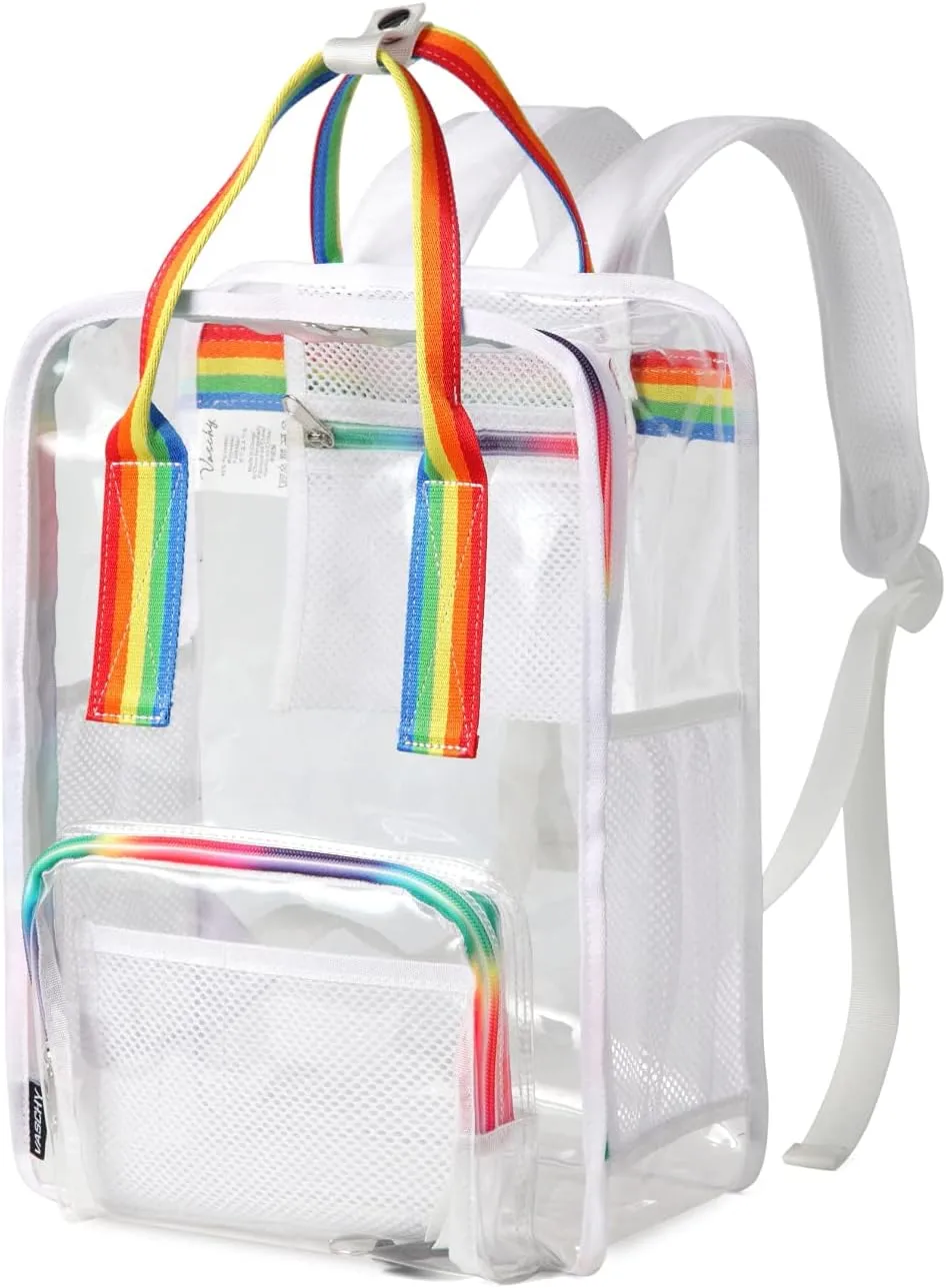 Clear backpack,VASCHY HeavyDuty Transparent See Through School Backpack BookBag