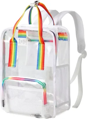 Clear backpack,VASCHY HeavyDuty Transparent See Through School Backpack BookBag