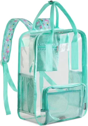 Clear backpack,VASCHY HeavyDuty Transparent See Through School Backpack BookBag