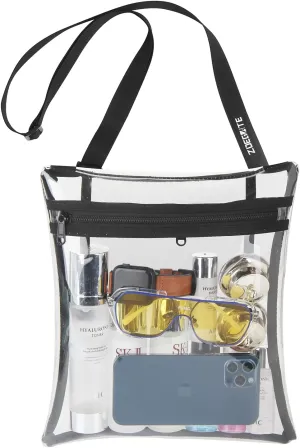 Clear Bag Crossbody Purse Bag Stadium Approved Clear Concert Purse Shoulder Bag with Inner Pocket 5 Cool Stickers