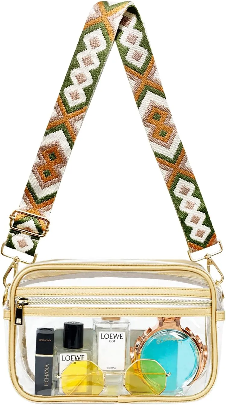 Clear Bag for Stadium Approved, Women Clear Purses Crossbody bags for Concerts Sports Events