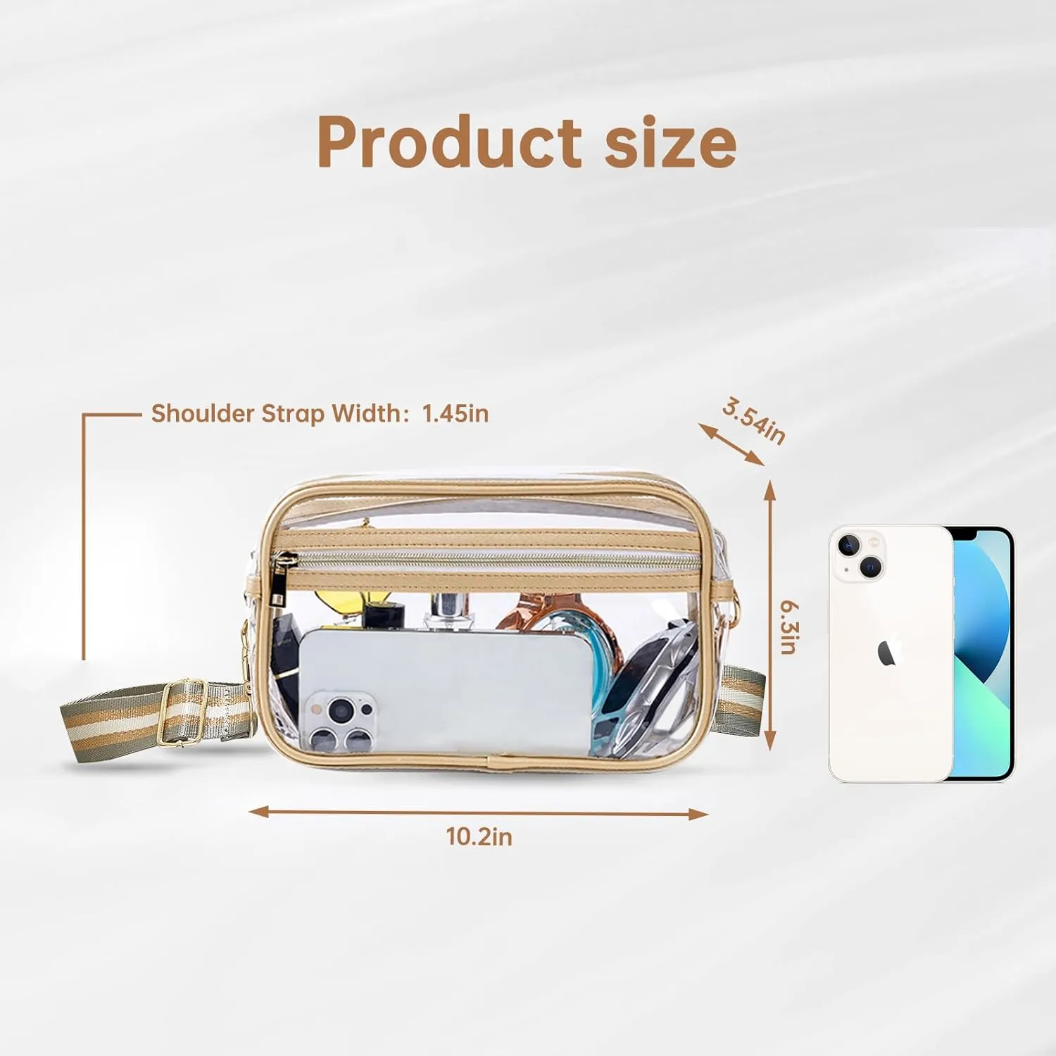 Clear Bag for Stadium Approved, Women Clear Purses Crossbody bags for Concerts Sports Events