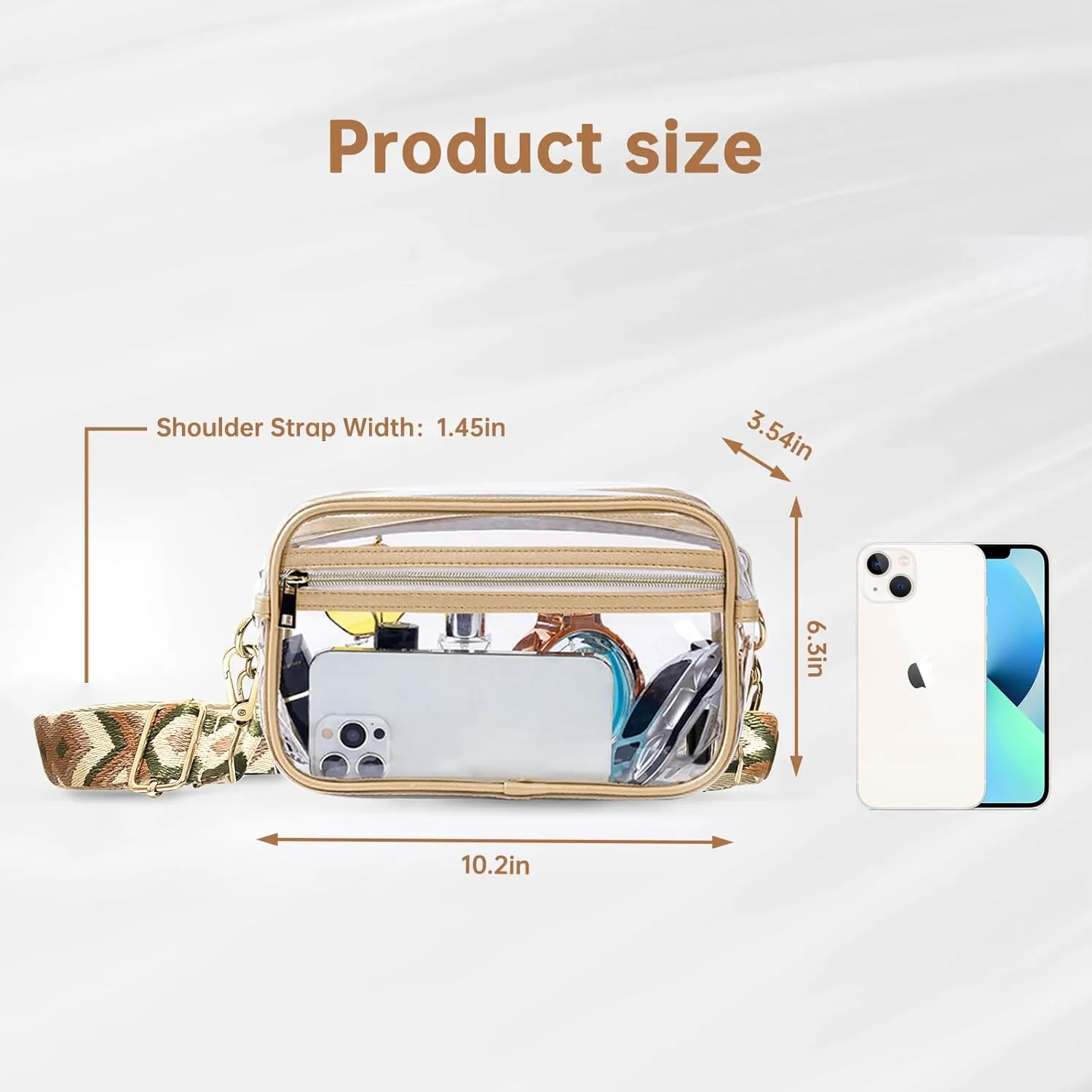 Clear Bag for Stadium Approved, Women Clear Purses Crossbody bags for Concerts Sports Events