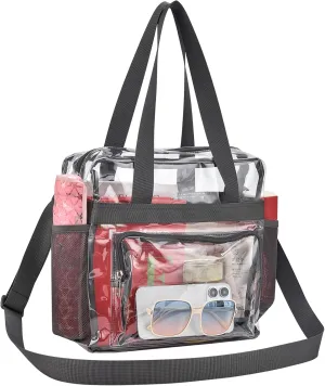 Clear Bag for Stadium Events 12x12x6, Clear Bag Clear Tote Bag with Reinforced Straps for Sporting Events Travel