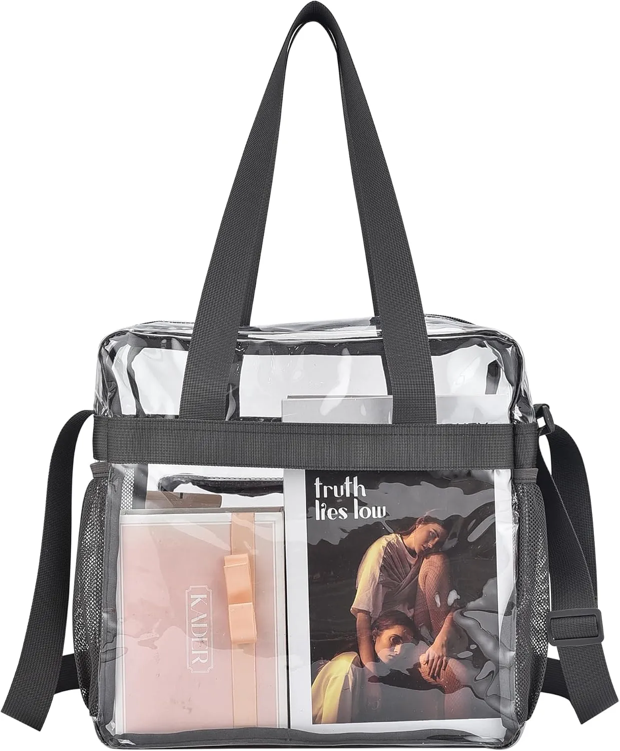 Clear Bag for Stadium Events 12x12x6, Clear Bag Clear Tote Bag with Reinforced Straps for Sporting Events Travel