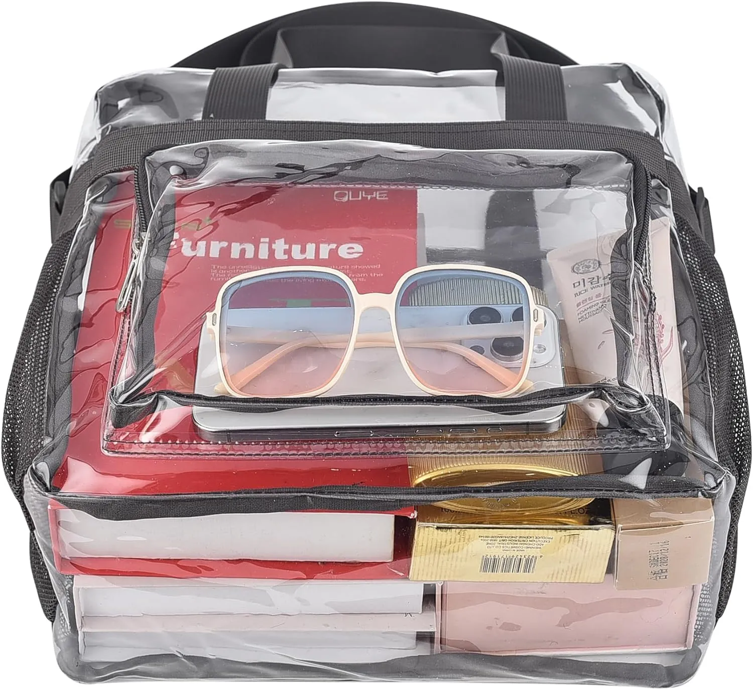Clear Bag for Stadium Events 12x12x6, Clear Bag Clear Tote Bag with Reinforced Straps for Sporting Events Travel