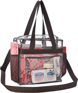 Clear Bag for Stadium Events 12x12x6, Clear Bag Clear Tote Bag with Reinforced Straps for Sporting Events Travel