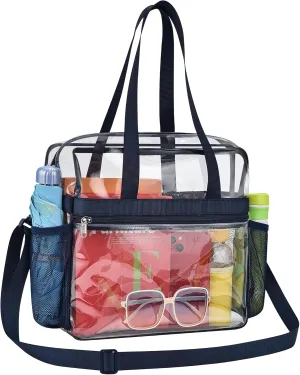 Clear Bag for Stadium Events - 12x6x12, Transparent Sports Bag with Reinforced Shoulder Straps