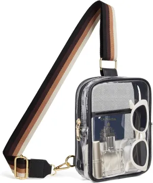 Clear Bag for Stadium Events, Clear Crossbody Bag Stadium Approved Fanny Pack Concert Purses for Women Men