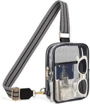Clear Bag for Stadium Events, Clear Crossbody Bag Stadium Approved Fanny Pack Concert Purses for Women Men
