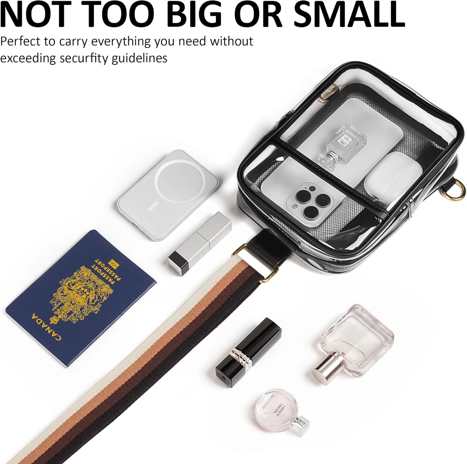 Clear Bag for Stadium Events, Clear Crossbody Bag Stadium Approved Fanny Pack Concert Purses for Women Men