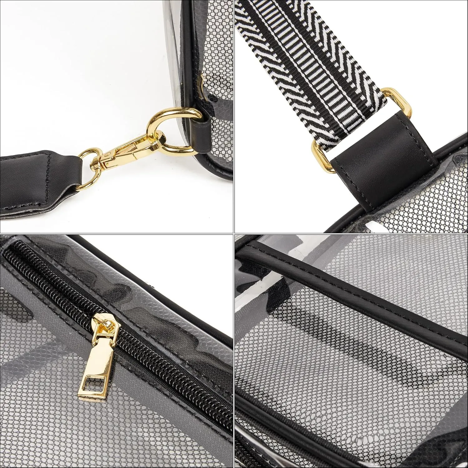 Clear Bag for Stadium Events, Clear Crossbody Bag Stadium Approved Fanny Pack Concert Purses for Women Men
