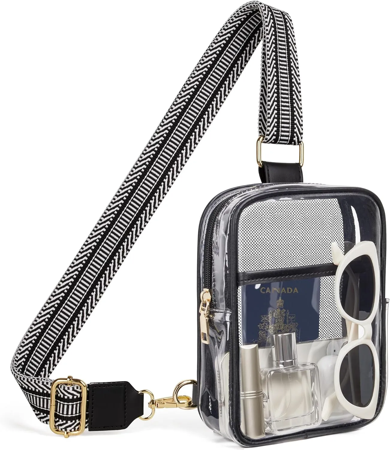 Clear Bag for Stadium Events, Clear Crossbody Bag Stadium Approved Fanny Pack Concert Purses for Women Men