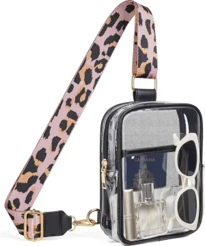 Clear Bag for Stadium Events, Clear Crossbody Bag Stadium Approved Fanny Pack Concert Purses for Women Men