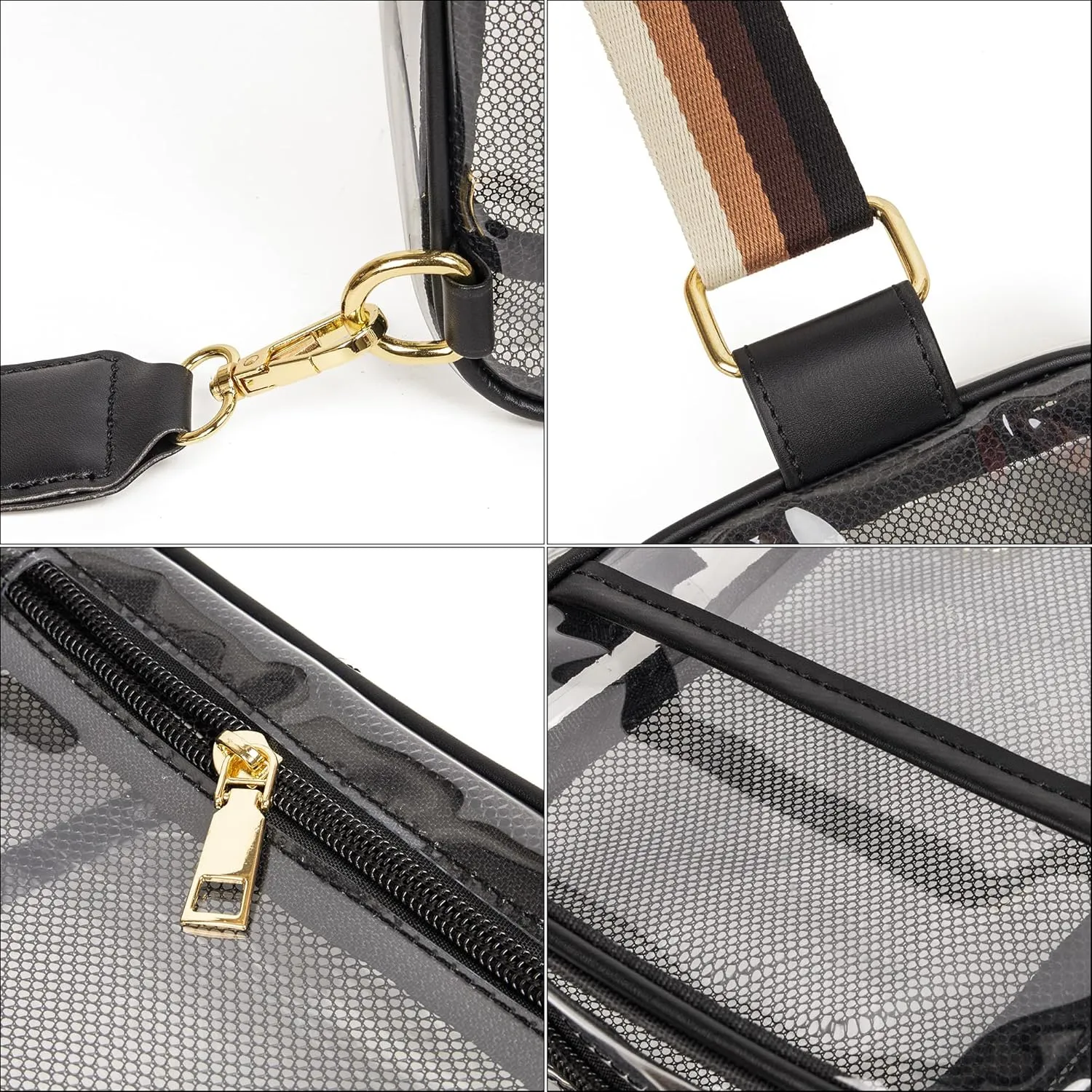 Clear Bag for Stadium Events, Clear Crossbody Bag Stadium Approved Fanny Pack Concert Purses for Women Men