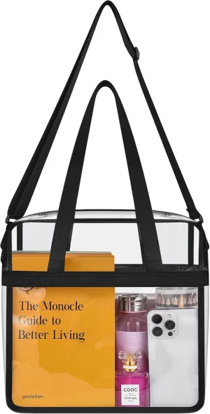 Clear Bag for Stadium Events—Clear Bag Tote Bag with Adjustable Straps for Work Travel Concerts