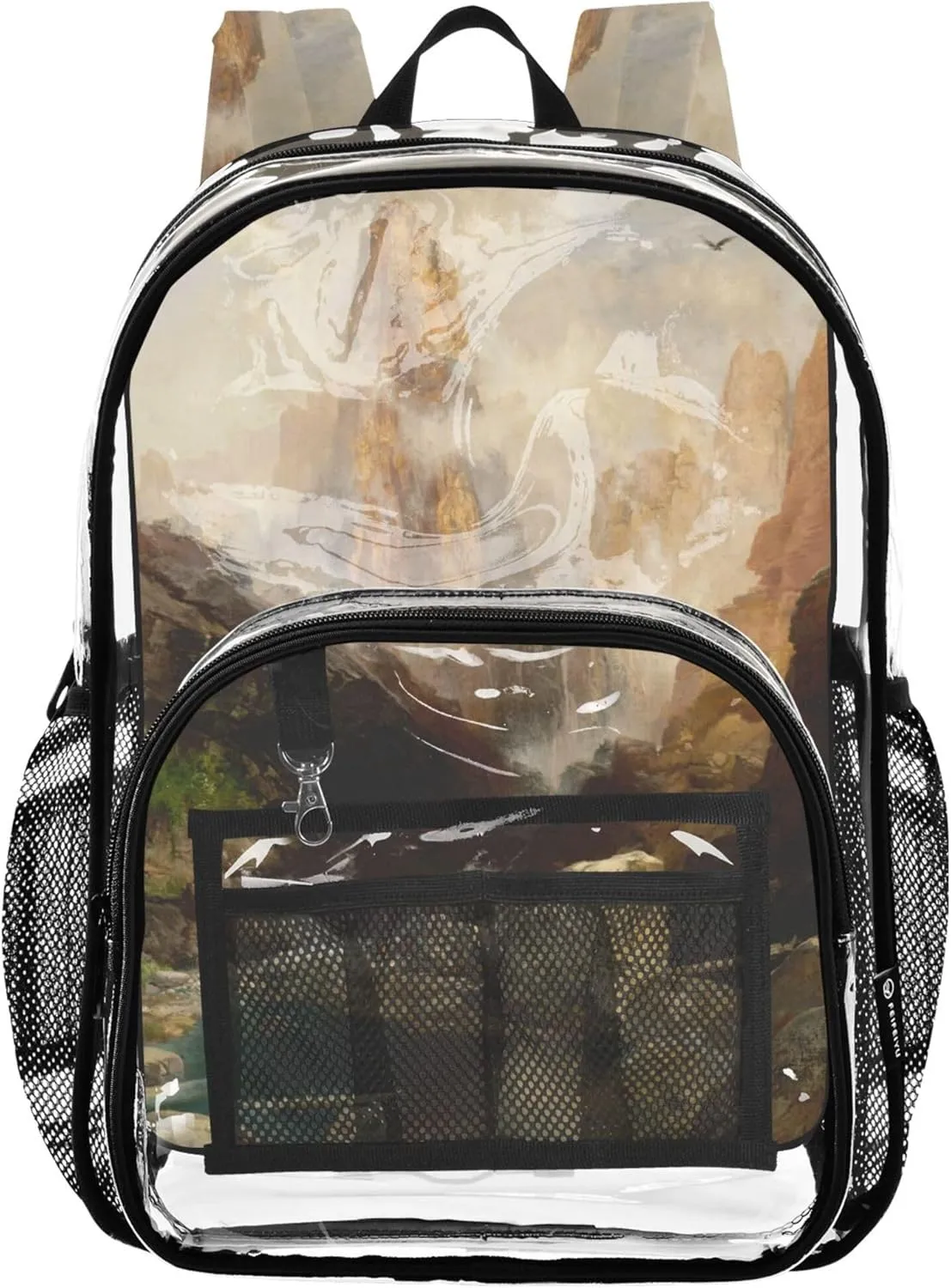 Clear Bag for Women Travel Girls Backpack for Kids See through Approved Bag Landscape Thomas Moran Mist Kanab Canyon