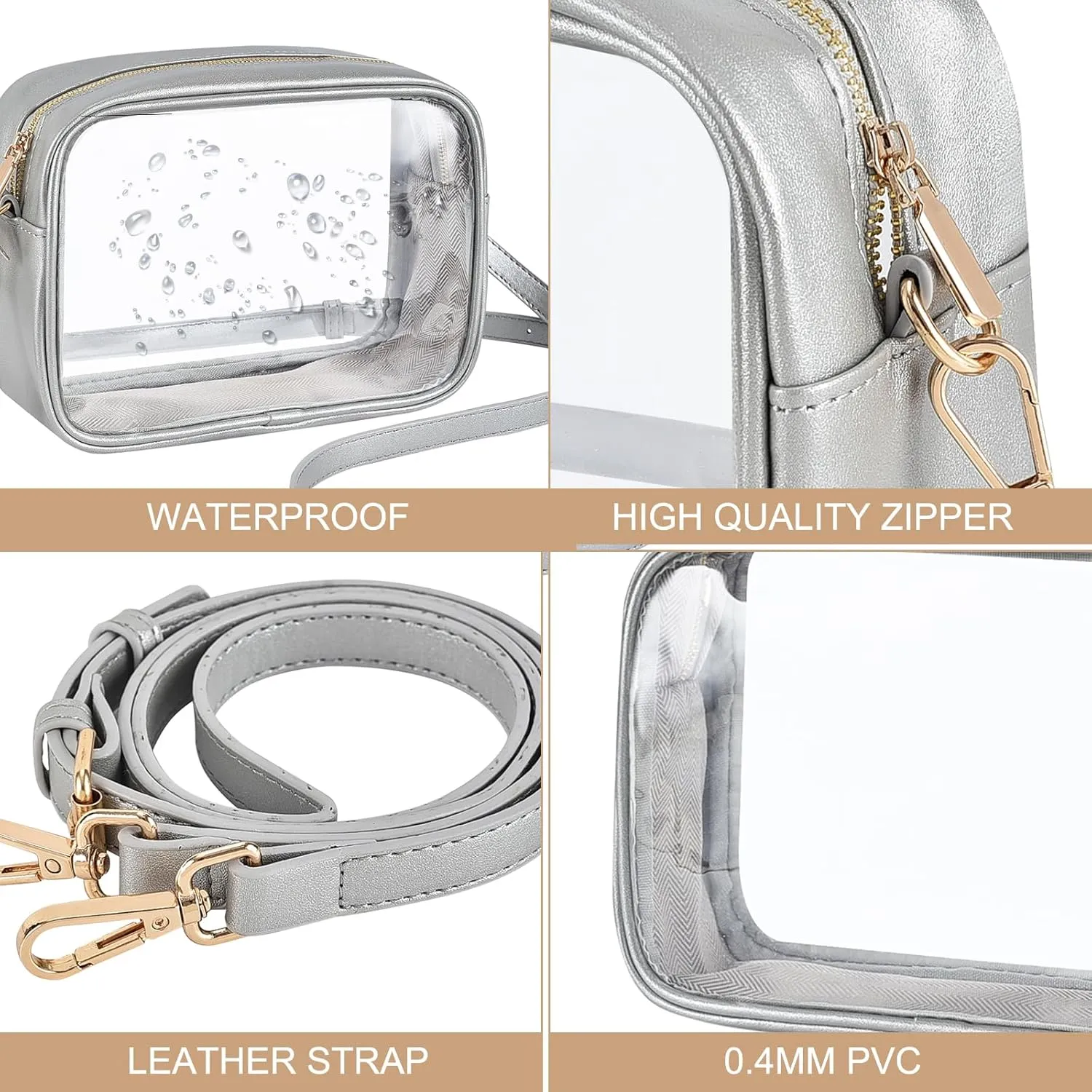 Clear Bag Stadium Approved 12x12x6, Purse for Women Crossbody Bag for Stadium Concert Sport Festival