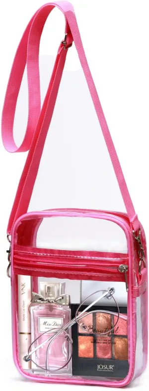 Clear Bag Stadium Approved - Clear Crossbody Purse Bag, with Adjustable Shoulder Strap for Women, Men