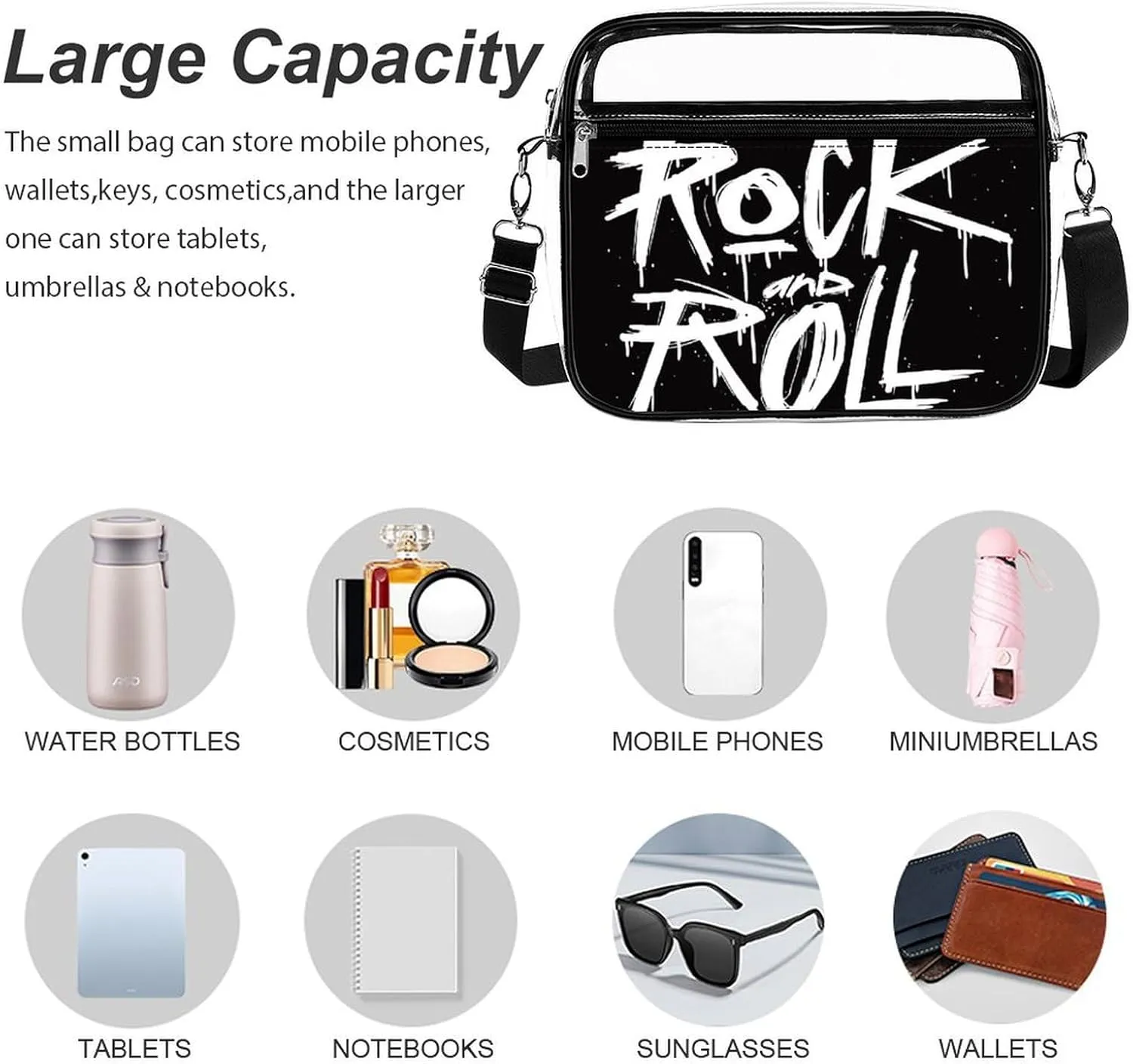Clear Bag Stadium Approved, Women Clear Crossbody Purse Bag, Clear Stadium Bags for Sporting Events, Concerts