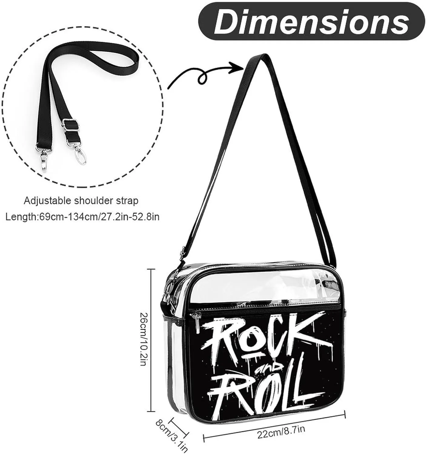 Clear Bag Stadium Approved, Women Clear Crossbody Purse Bag, Clear Stadium Bags for Sporting Events, Concerts