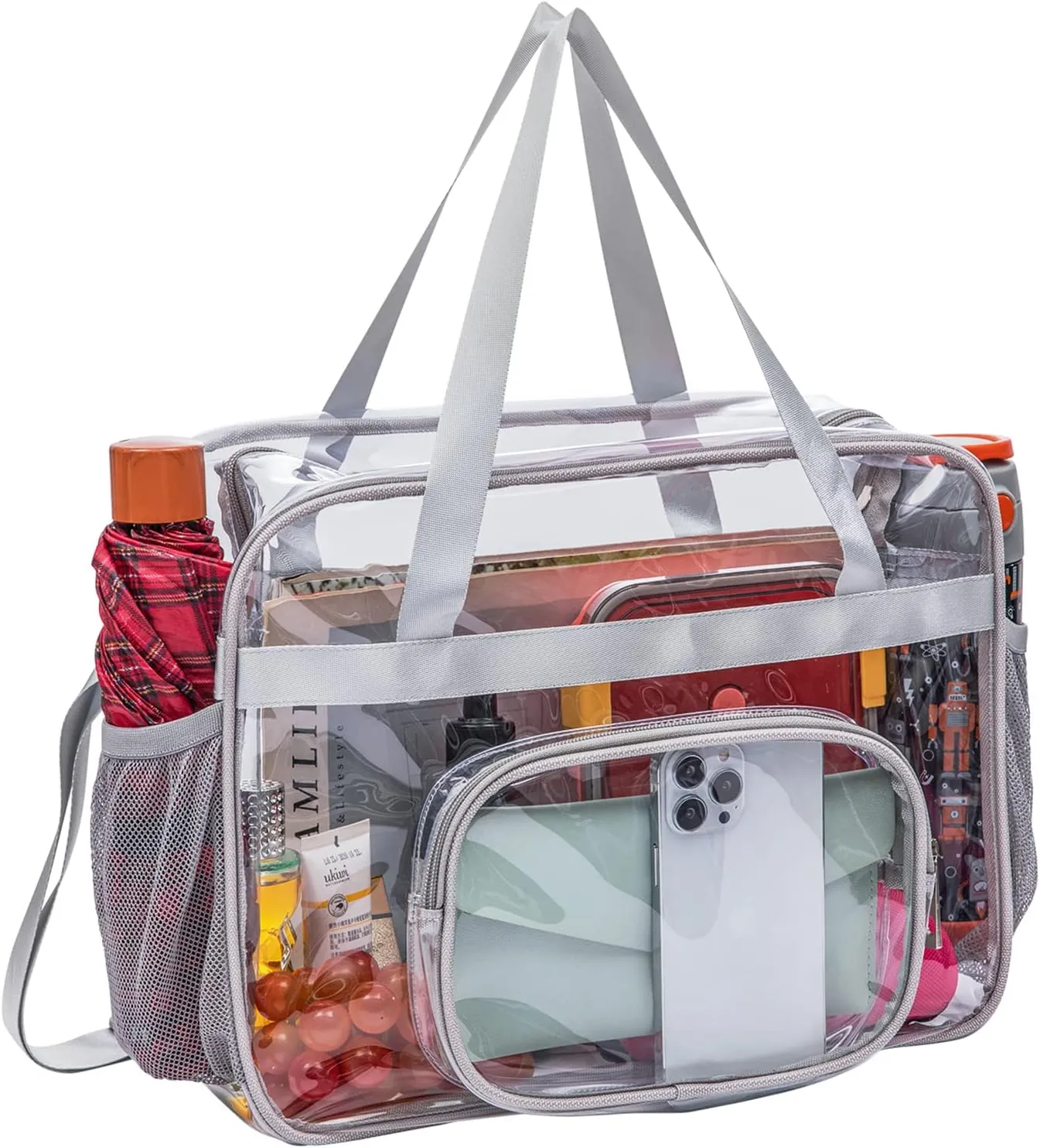 Clear Bags Stadium Approved,See Through Tote Bag Shoulder Strap Large Transparent Bag