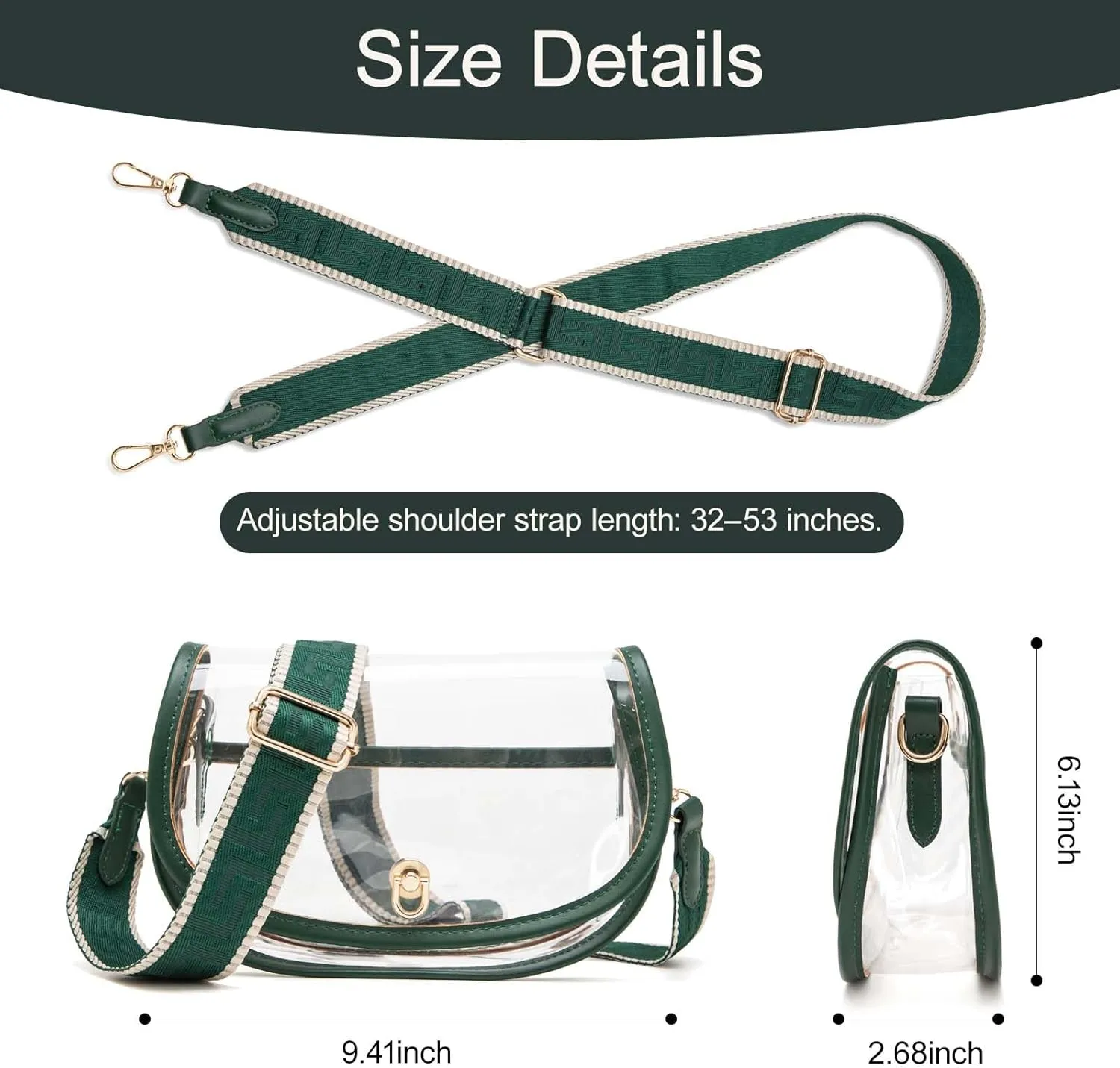 Clear Crossbody Bag Stadium Approved for Women，clear Bags for Stadium Events,clear Purse for Concerts
