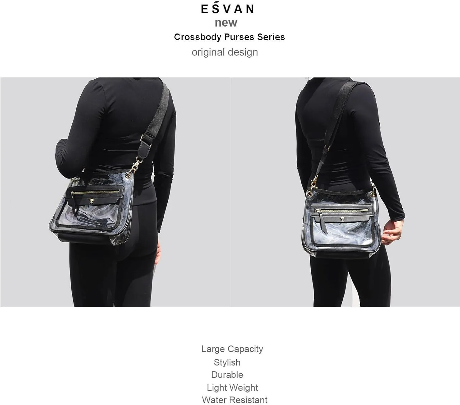Clear Crossbody Bags for Women Stadium Approved Clear Purse for Concert Transparent Events Plastic Bag