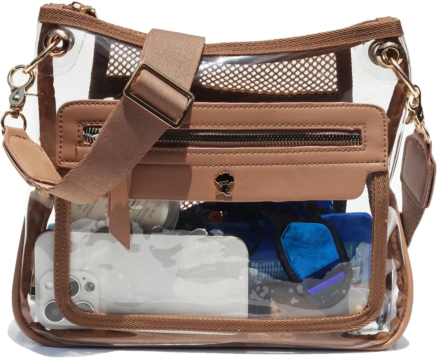 Clear Crossbody Bags for Women Stadium Approved Clear Purse for Concert Transparent Events Plastic Bag