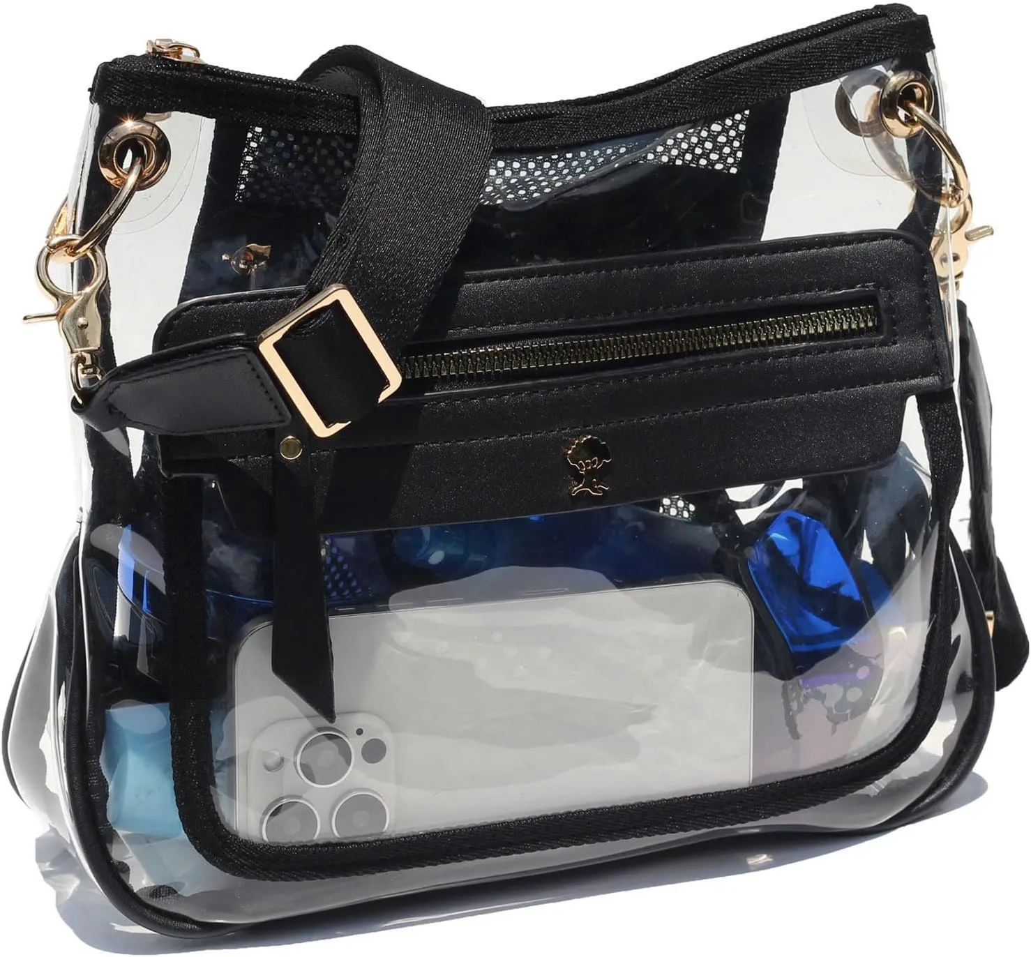 Clear Crossbody Bags for Women Stadium Approved Clear Purse for Concert Transparent Events Plastic Bag