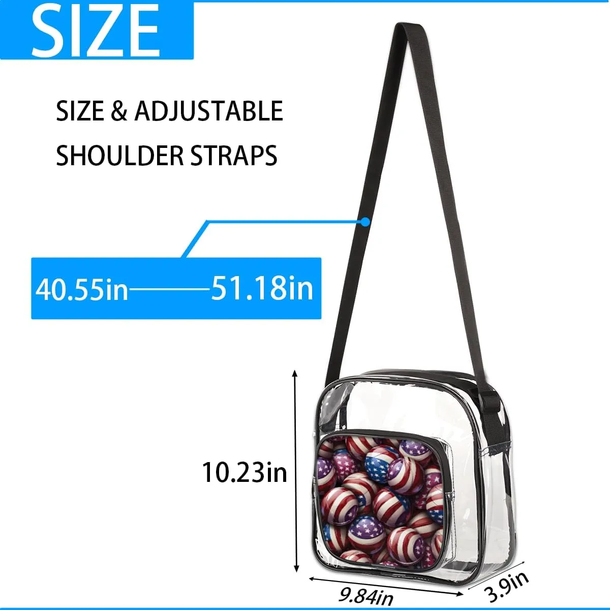 Clear Crossbody Purse Bag Clear Messenger Shoulder Bags See Through Transparent Purse