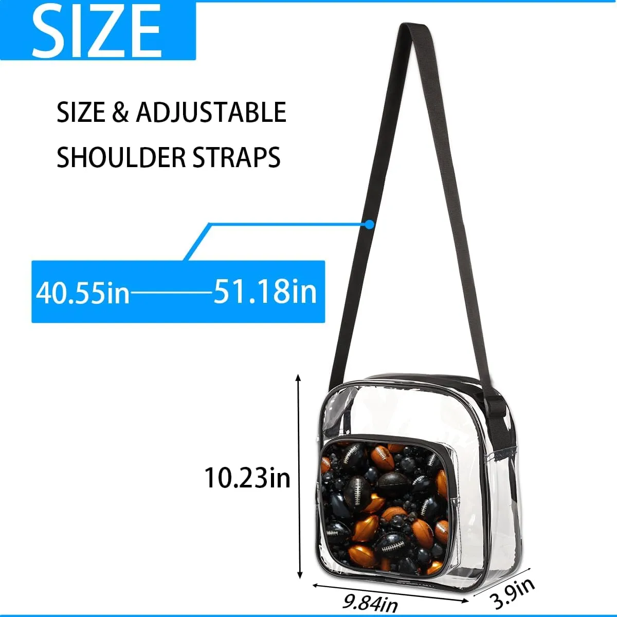 Clear Crossbody Purse Bag Clear Messenger Shoulder Bags See Through Transparent Purse