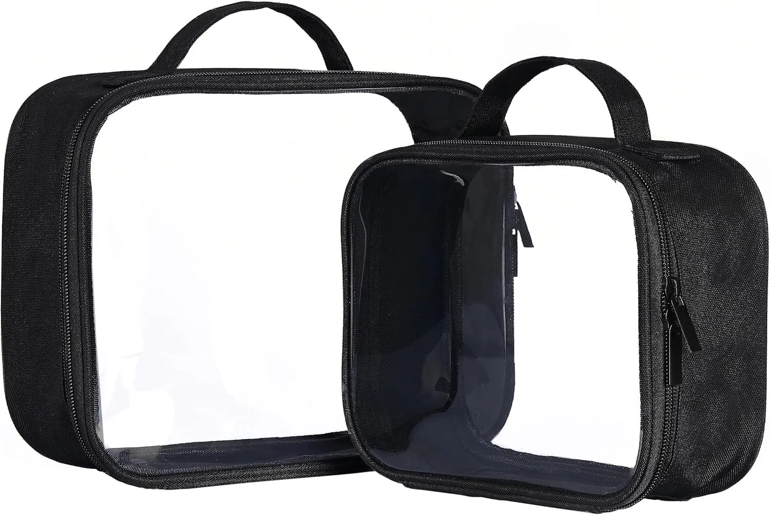 Clear Makeup Bags with Zipper, 1 Large & 1 Medium Size - Medium Size TSA Approved Toiletry Bag - Waterproof & Leak-Resistant PVC Clear Travel Bags – Perfect for Women, Men & Kids