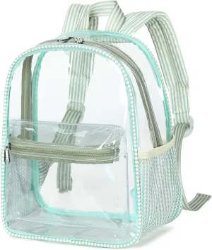 Clear Mini Backpack for Stadium Events 12x12x6 Small Transparent Backpacks Plastic See Through Clear Bag for Concerts Work Festival Security Travel
