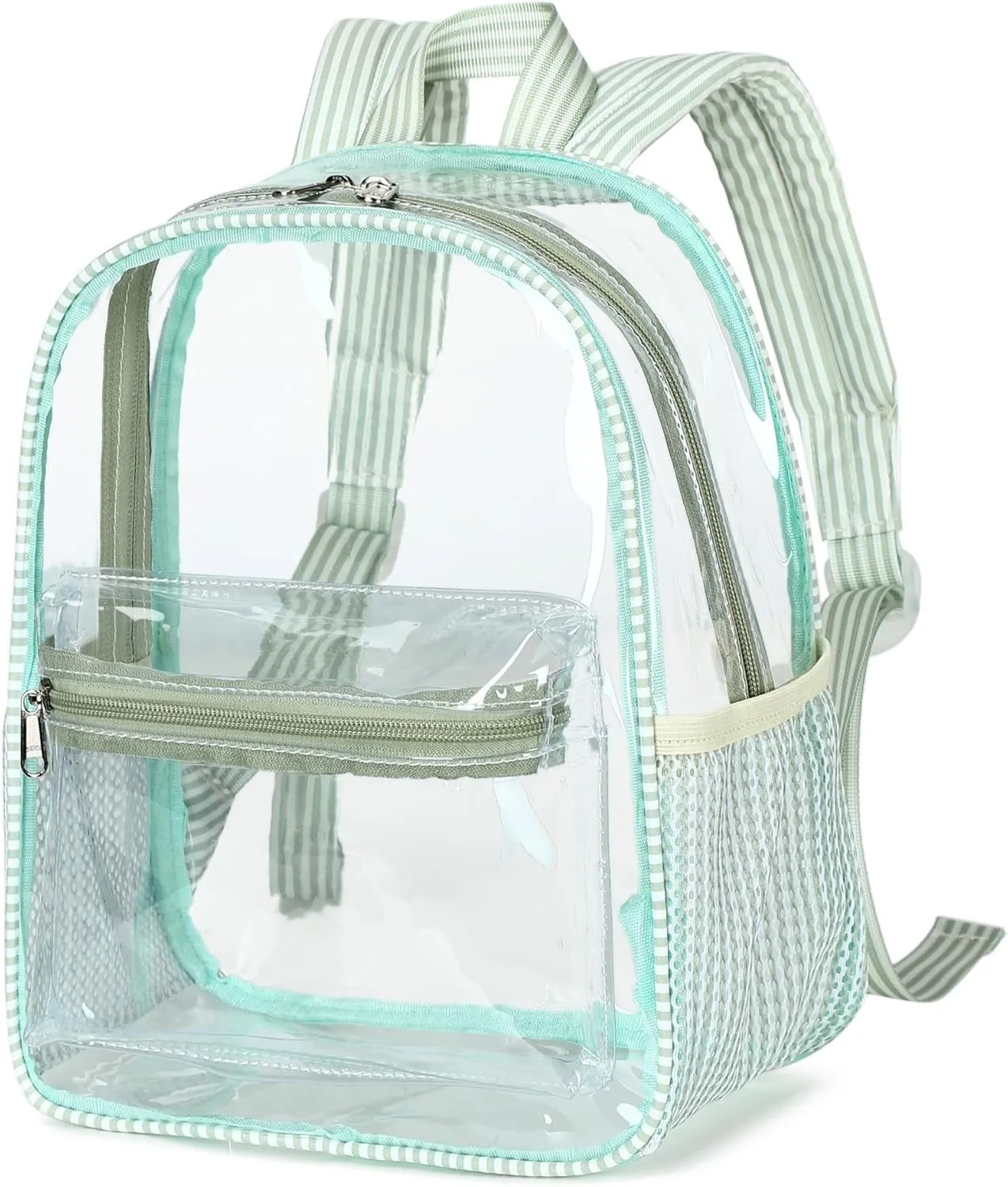 Clear Mini Backpack for Stadium Events 12x12x6 Small Transparent Backpacks Plastic See Through Clear Bag for Concerts Work Festival Security Travel