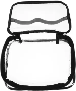 Clear Portable Makeup Bag Transparent PVC Handheld Lunch Bag for Work & Outdoor Use Waterproof Leak Proof Travel Toiletry Organizer Size for Airport Security