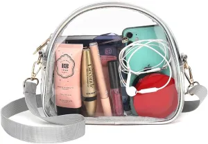 Clear Purses for Women Stadium, Cute Clear Bag Stadium Approved, Clear Handbag with Rainbow Zippers