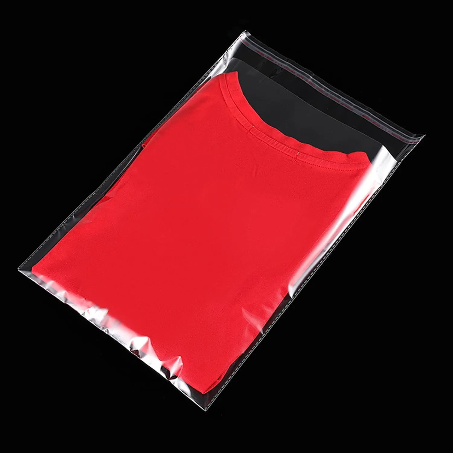 Clear Resealable Cellophane Plastic Bags Self Adhesive for Packaging Shirts, Clothing and Products,100 Pcs 10x14 Inches Self Sealing Cellophane Bags