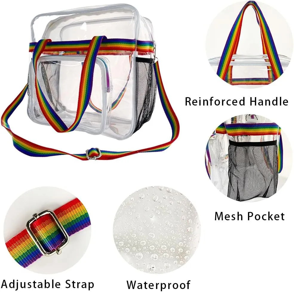 Clear Stadium Approved Tote, 12 x 6 x 12 Inches, Security Approved Clear Tote Bag