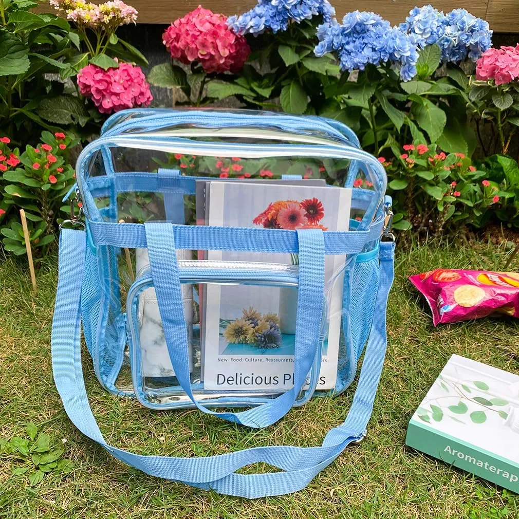 Clear Stadium Approved Tote, 12 x 6 x 12 Inches, Security Approved Clear Tote Bag