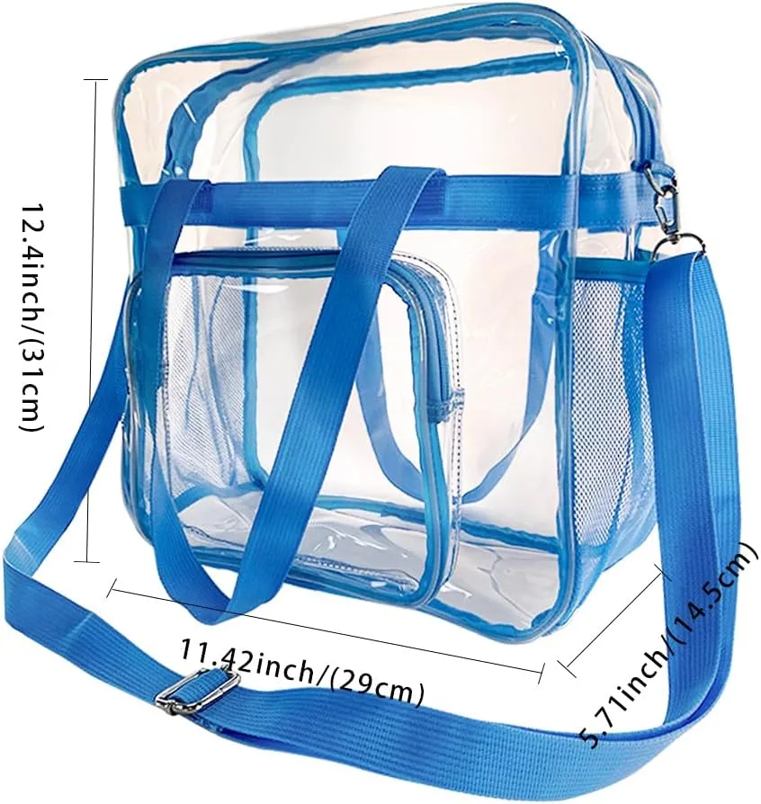 Clear Stadium Approved Tote, 12 x 6 x 12 Inches, Security Approved Clear Tote Bag