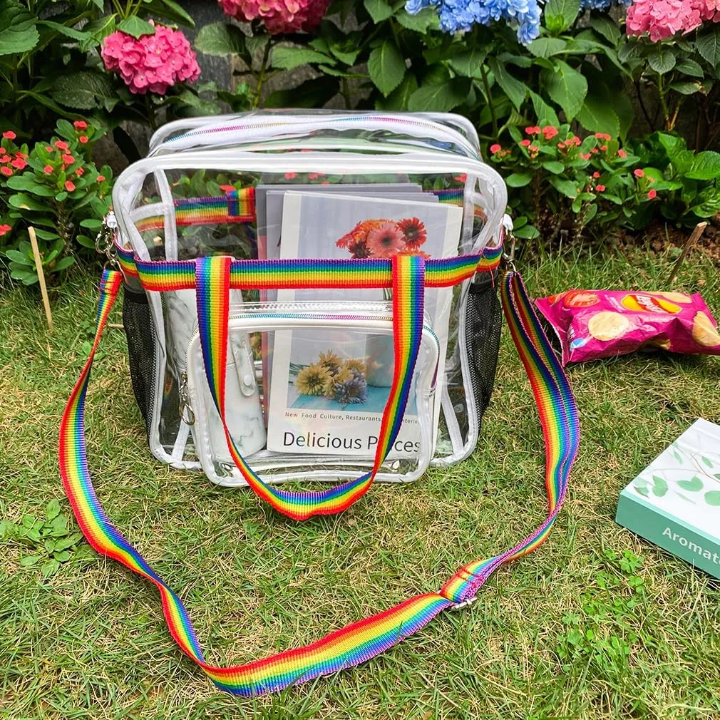 Clear Stadium Approved Tote, 12 x 6 x 12 Inches, Security Approved Clear Tote Bag