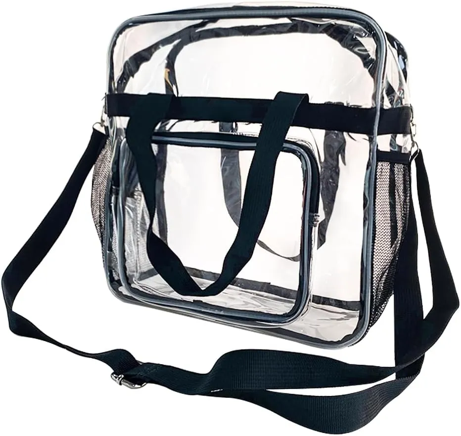 Clear Stadium Approved Tote, 12 x 6 x 12 Inches, Security Approved Clear Tote Bag